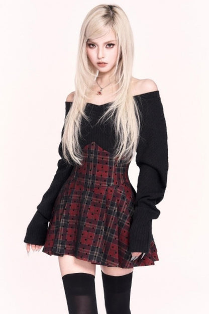 Sweet Plaid High Waist Pleated Skirt