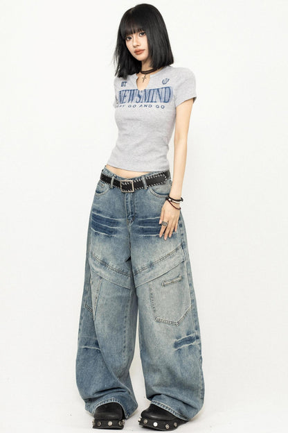 Wide-Leg Denim Jeans