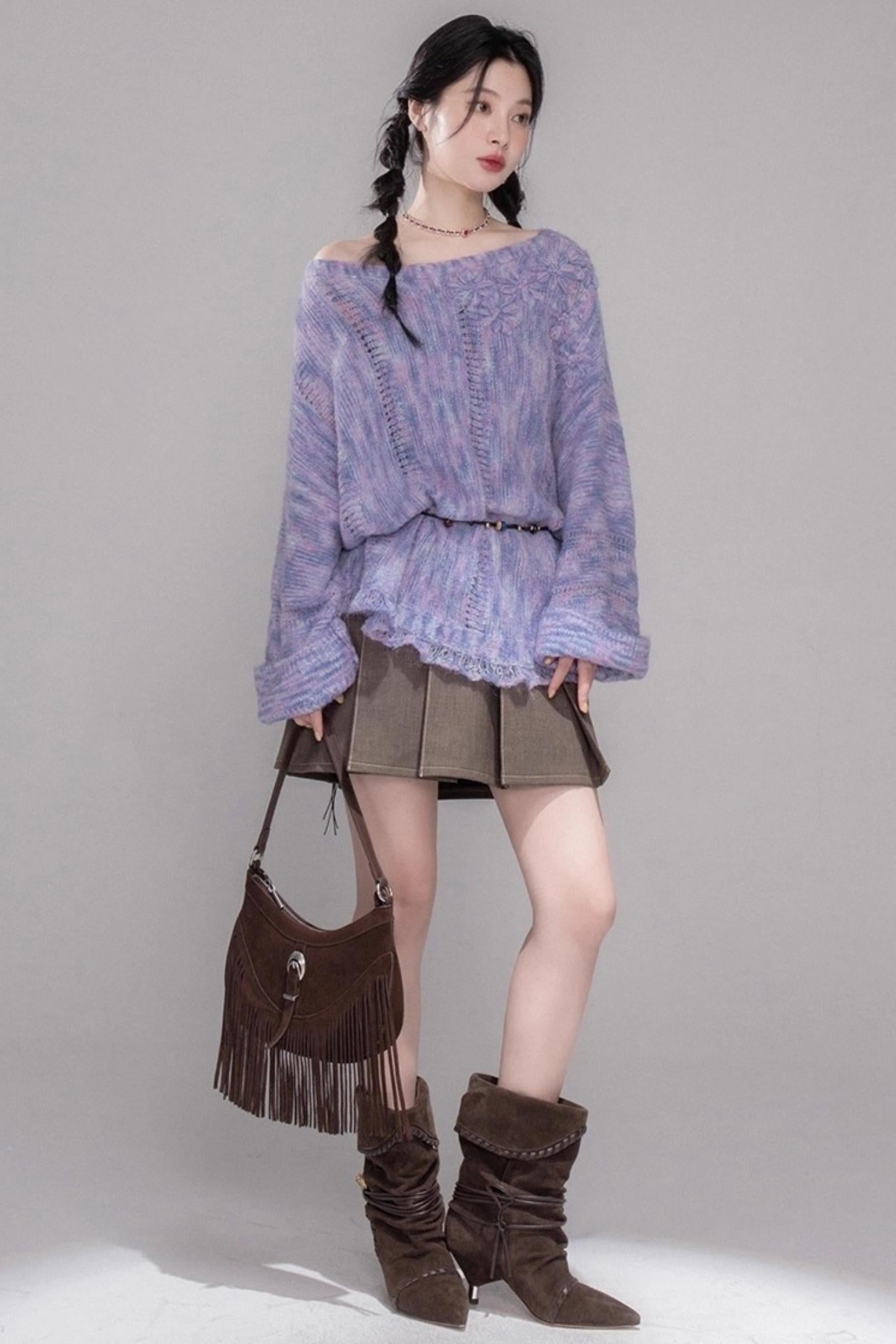 Monet Floral Wool Pullover Top