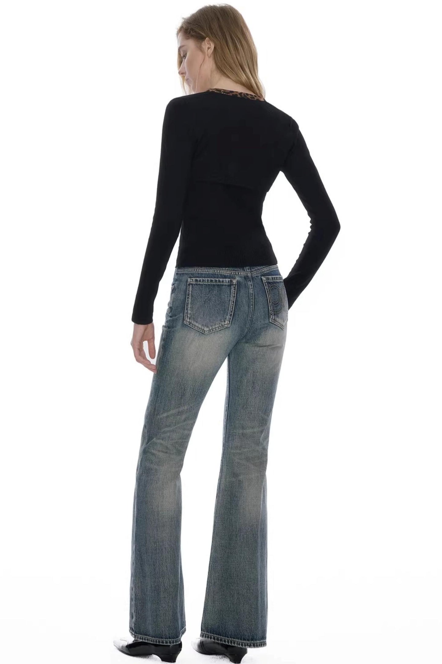 Wool Blend Leopard Sweater Set