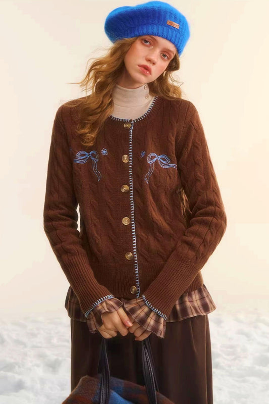 Rice Bead Embroidery Cardigan