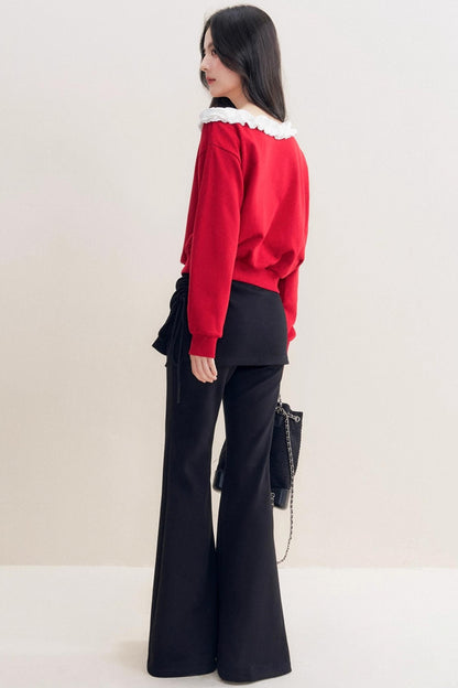 French Heavy Lace Sweatshirt