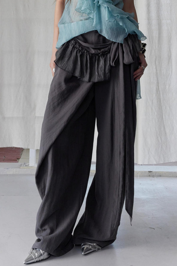 Lace-Trimmed Wide-Leg Culottes