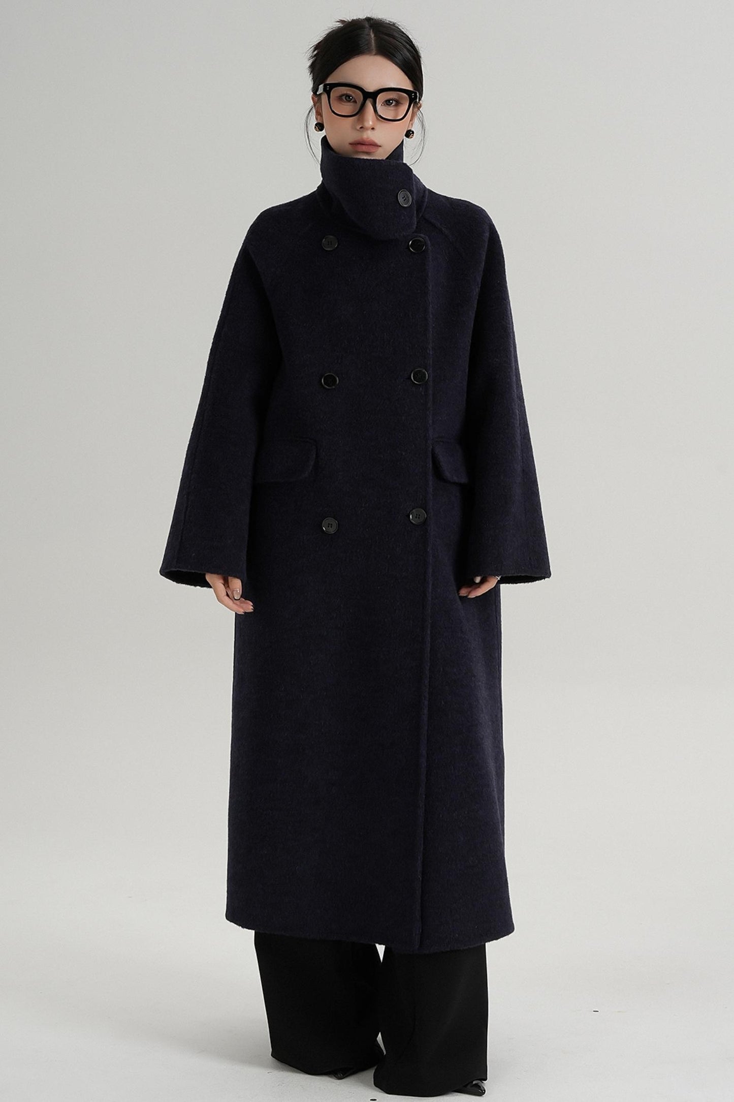 Minimalist Long Reversible Wool Coat