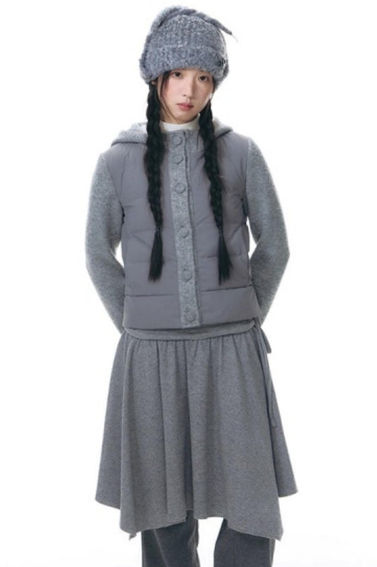 Patchwork Cropped Down Jacket