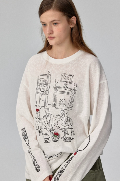 White Snowflake Long Sleeve Tee