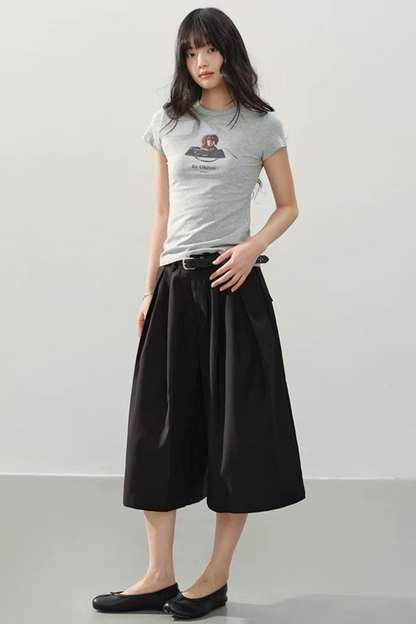 Dog Print Slim Top