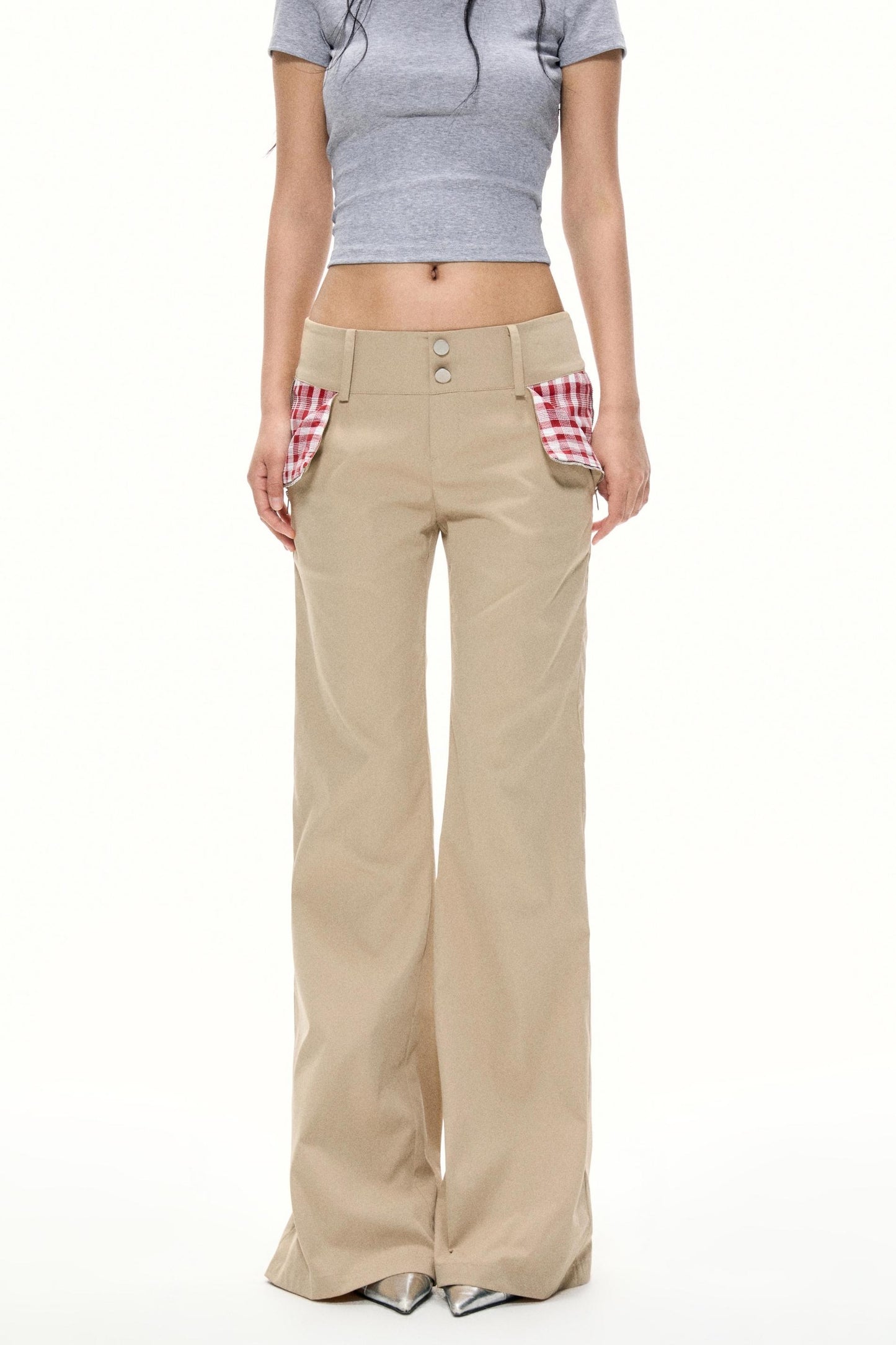 Vintage Khaki Wide-Leg Work Pants