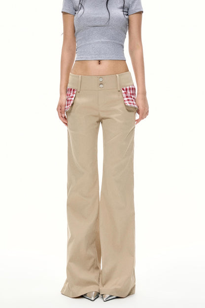Vintage Khaki Wide-Leg Work Pants