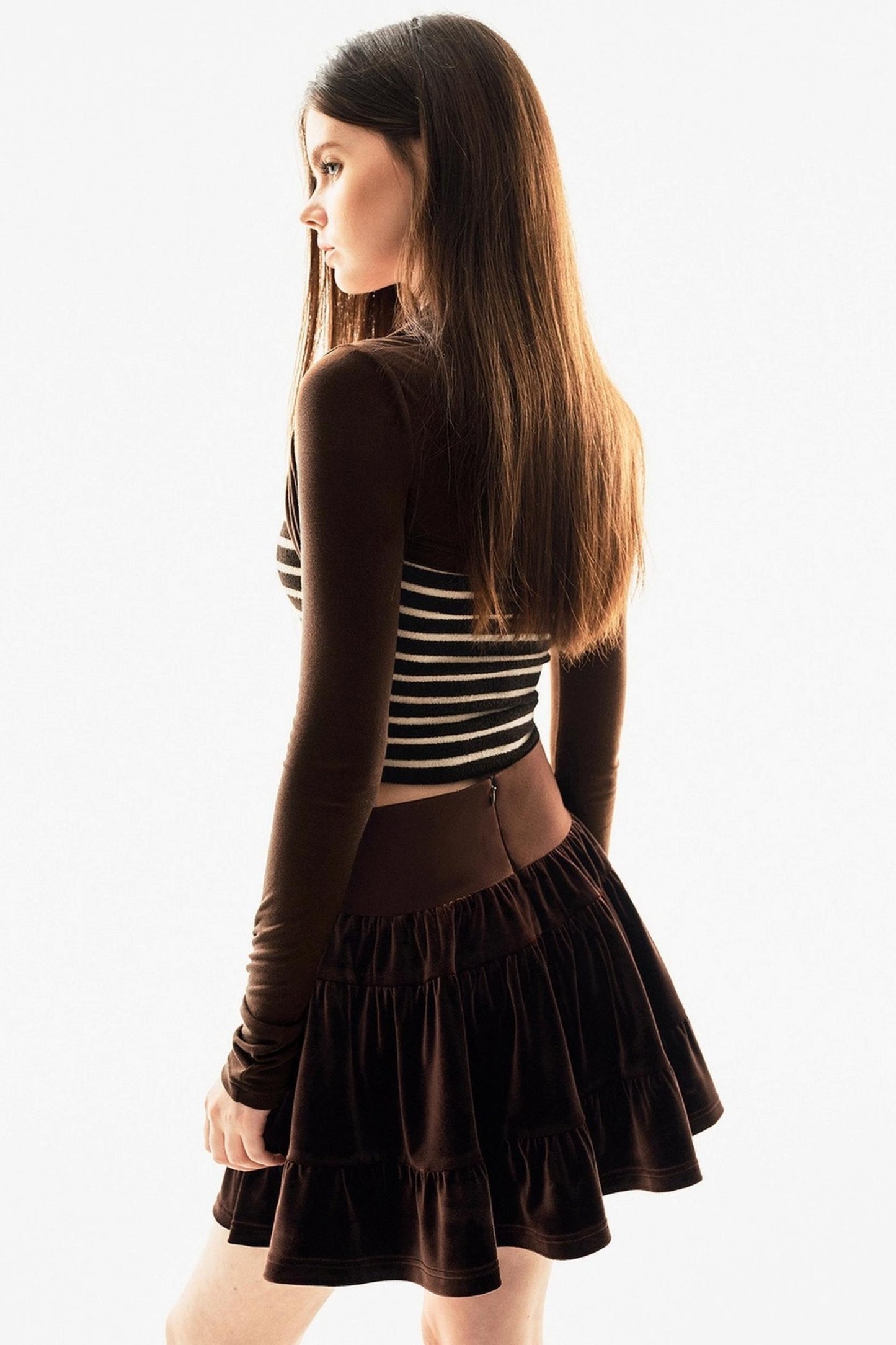 Tencel Wool Striped Knit Top