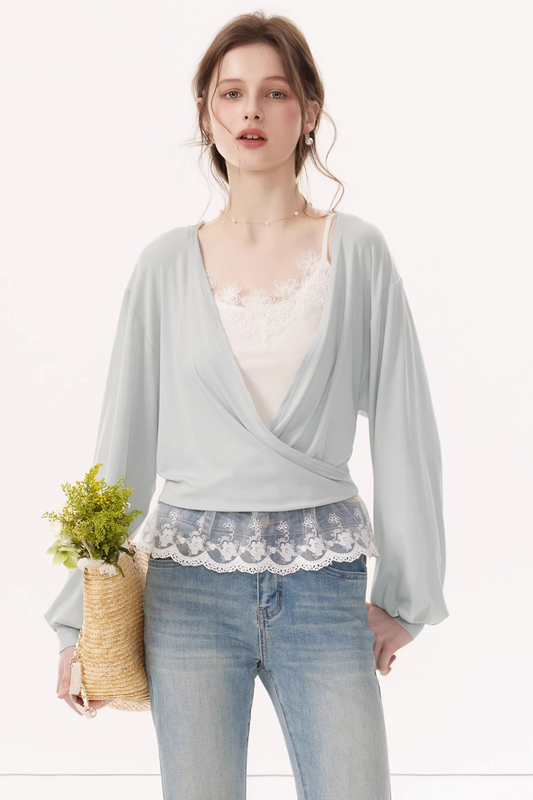 Lyocell Lace Batwing Top