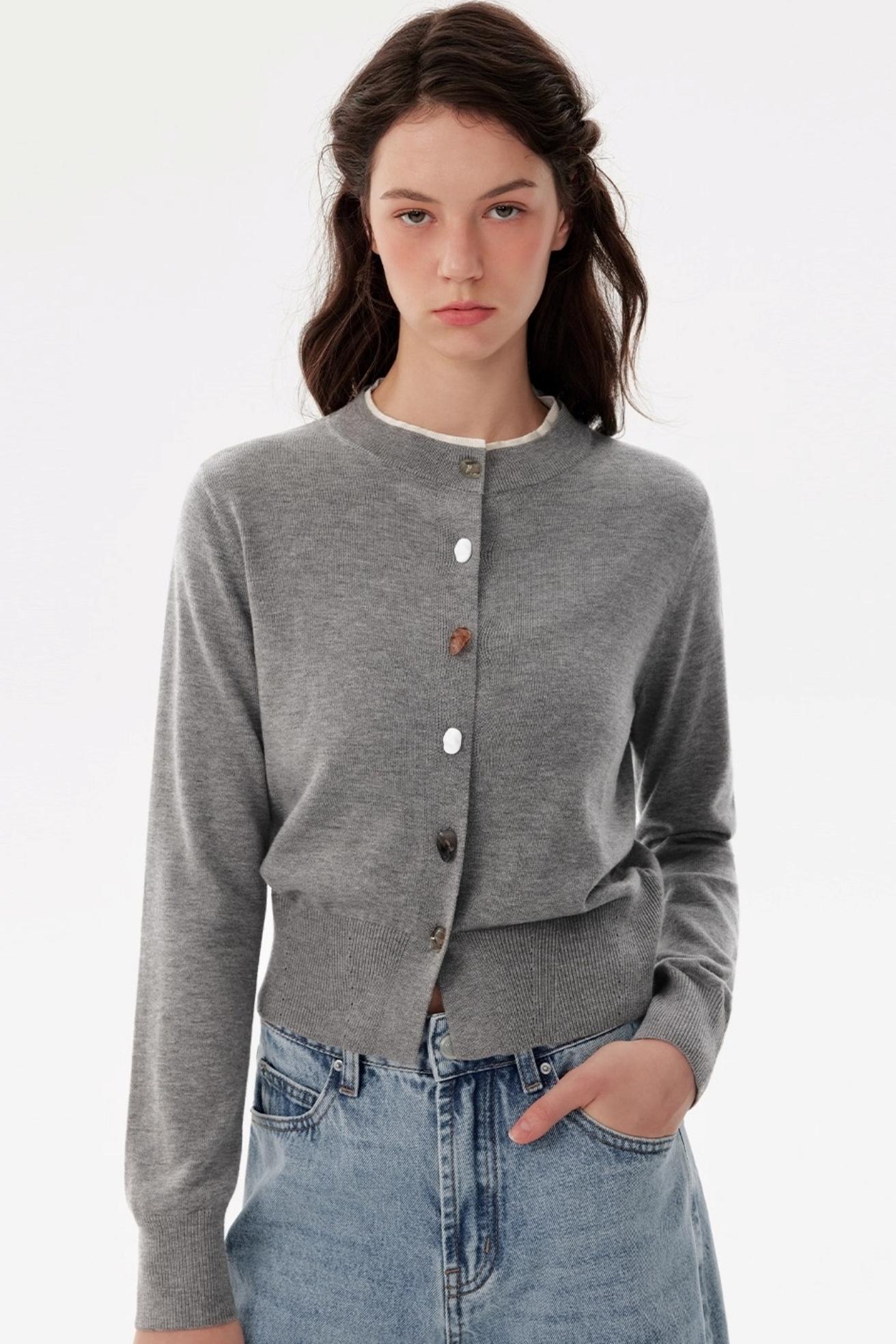 Premium Wool Slim Cardigan Sweater