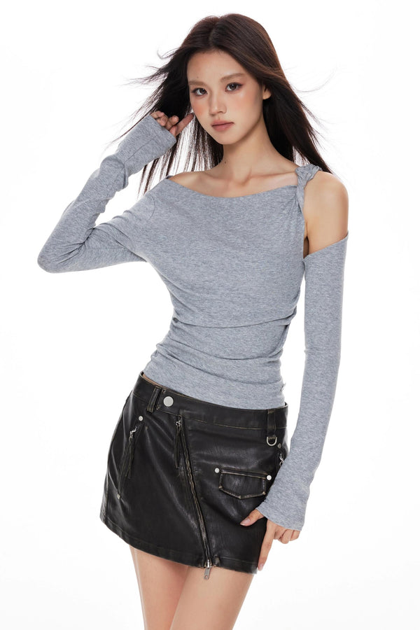 Twisted Pleated Knitted Top