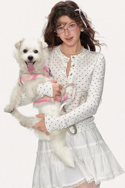 Slim Shoulder Embroidery Top