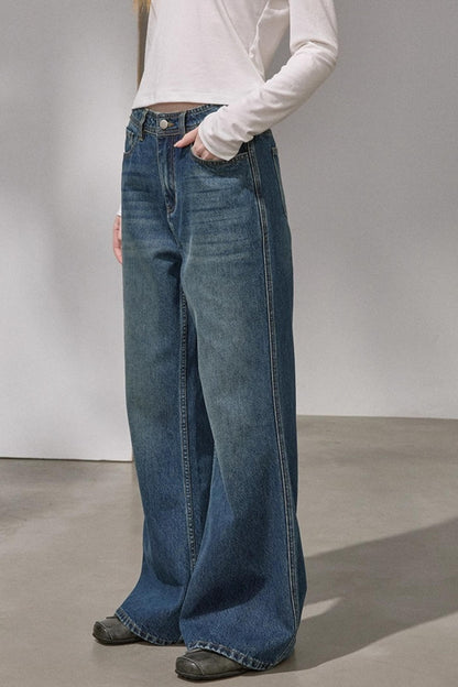 Embroidered Flared Denim Pants