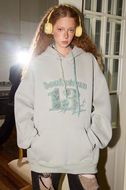 Vintage Floral Embroidered Hoodie