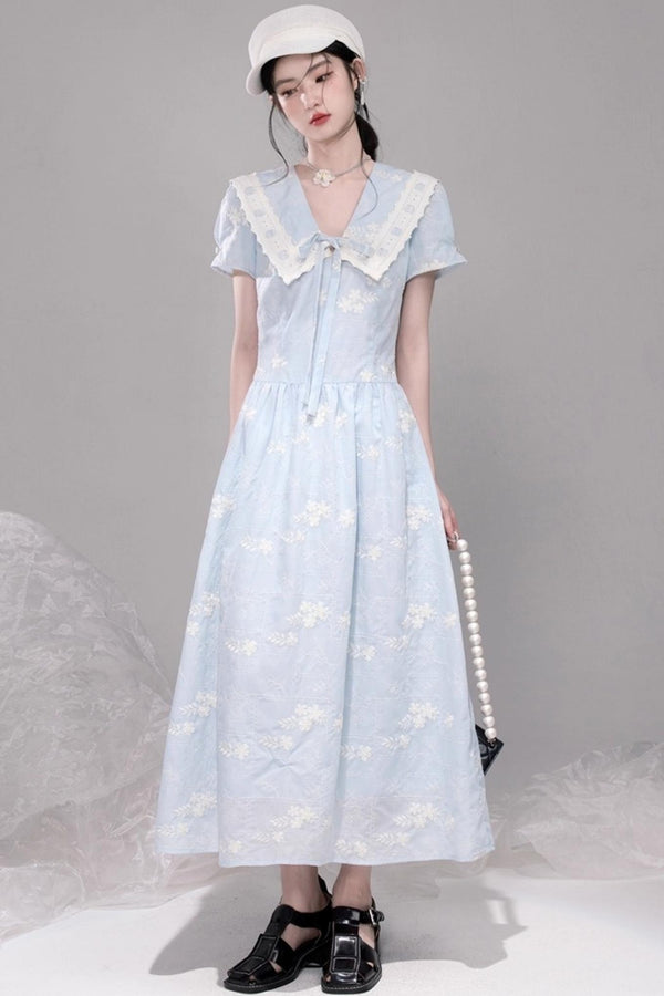 Leisurely Blue Collar Dress