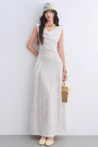 Off-White Lace Jacquard Dress