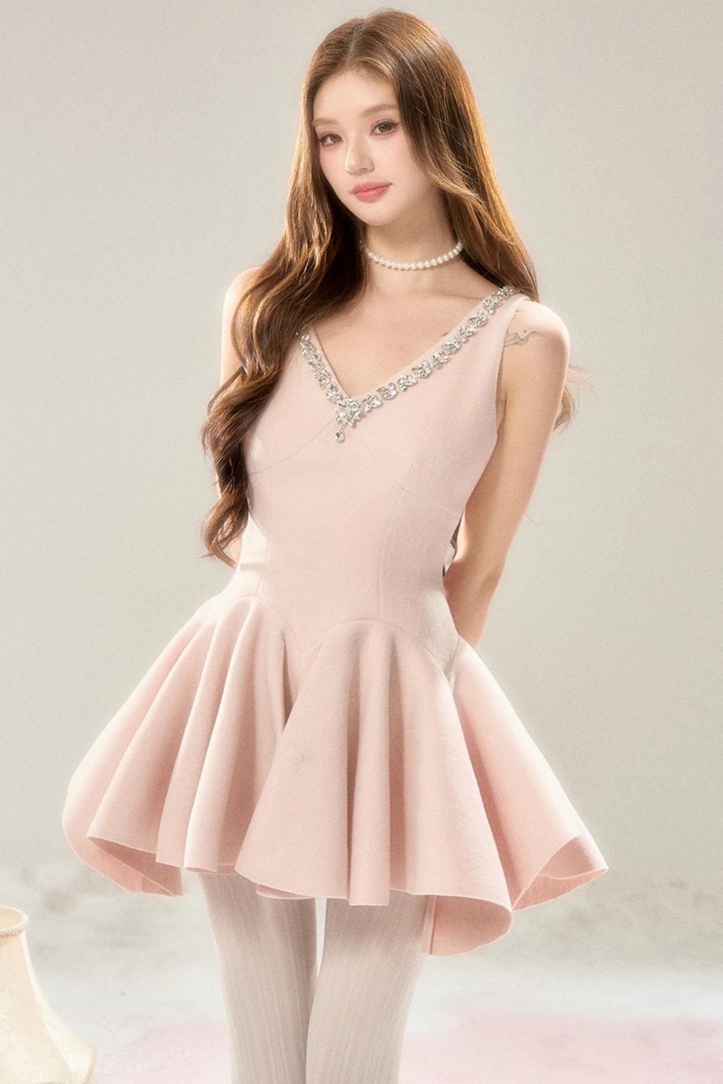 Romantic Sweetheart Woolen Dress Set-Up