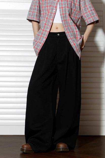 Blue Slouchy Wide Leg Pants