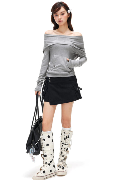 Retro Lace-Up A-Line Skirt