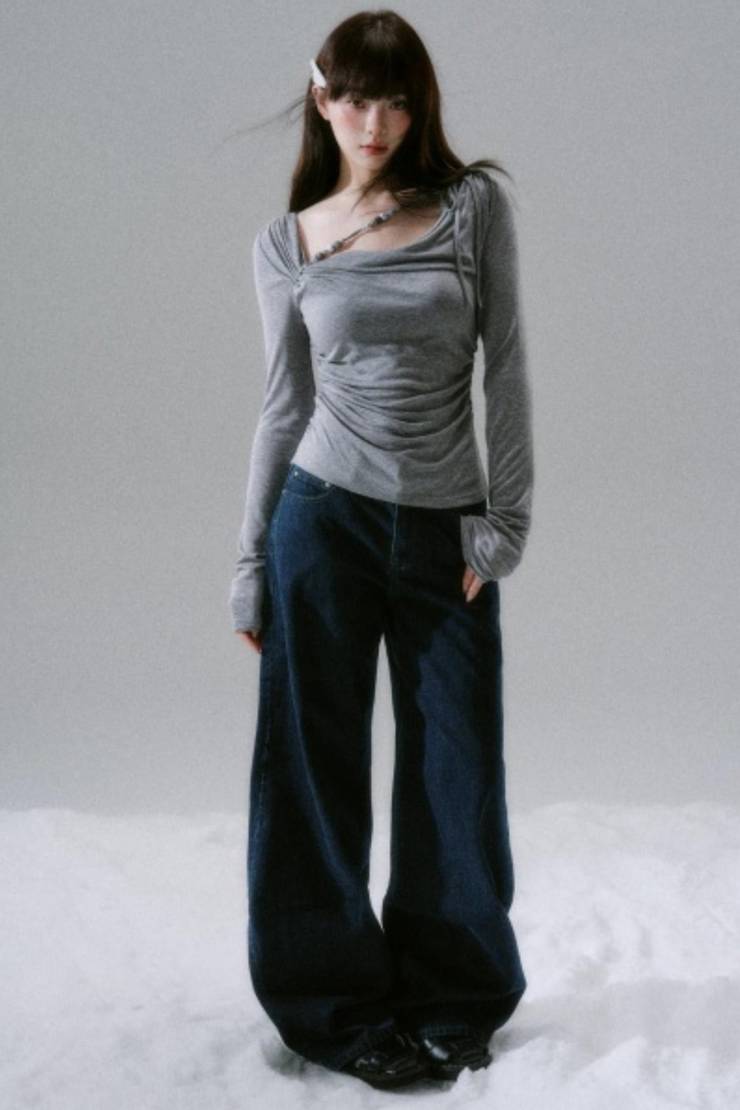 Lyocell Wool Beaded T-Shirt