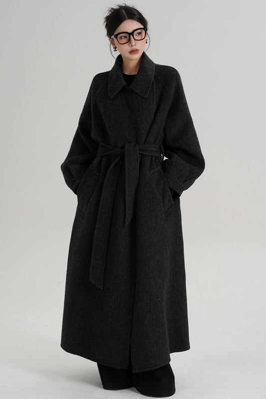 Temperament Back Slit Wool Coat