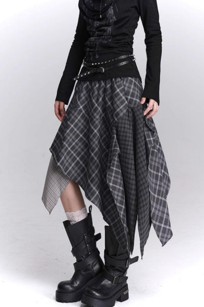 Irregular Plaid Autumn Skirt