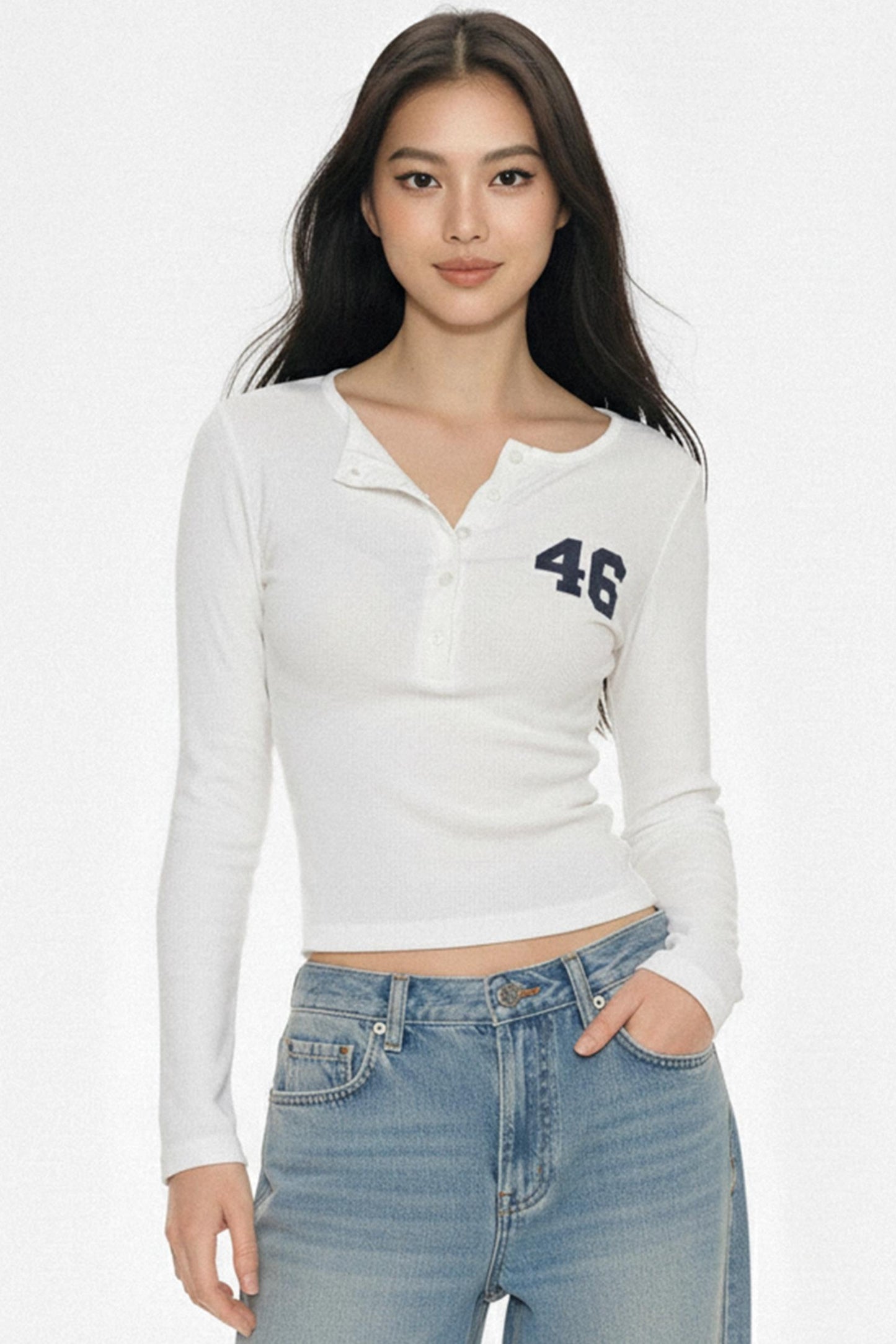 Retro Digital Print Button-Down Top