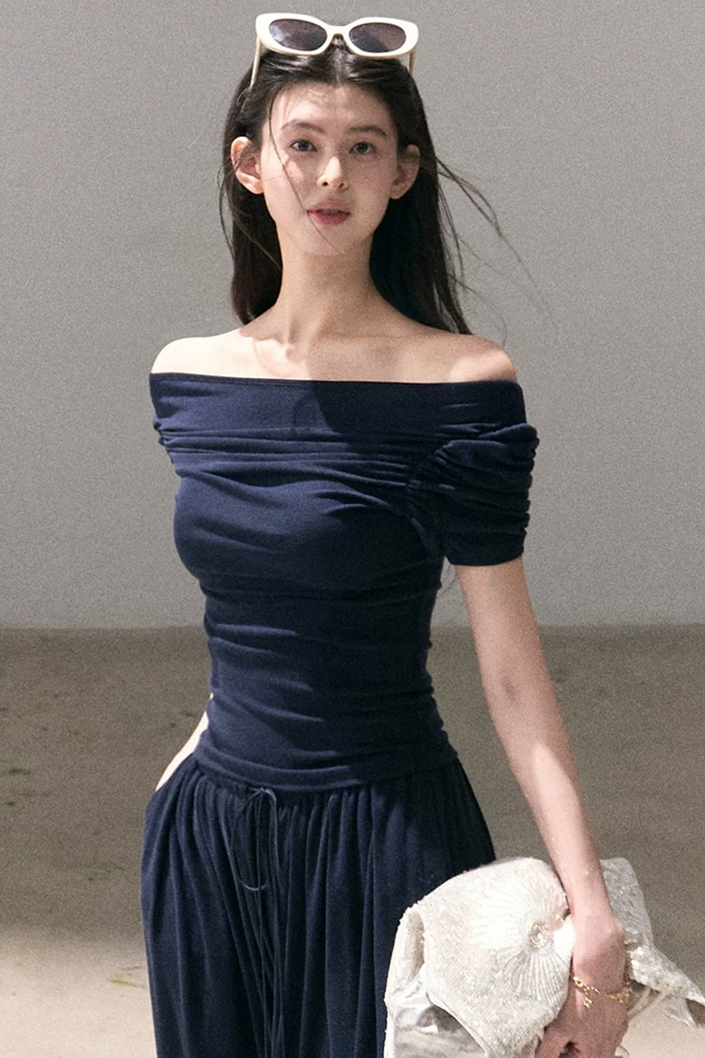 Lyocell Off-Shoulder Two-Piece Set-Up