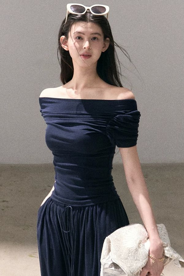 Lyocell Off-Shoulder Two-Piece Set-Up