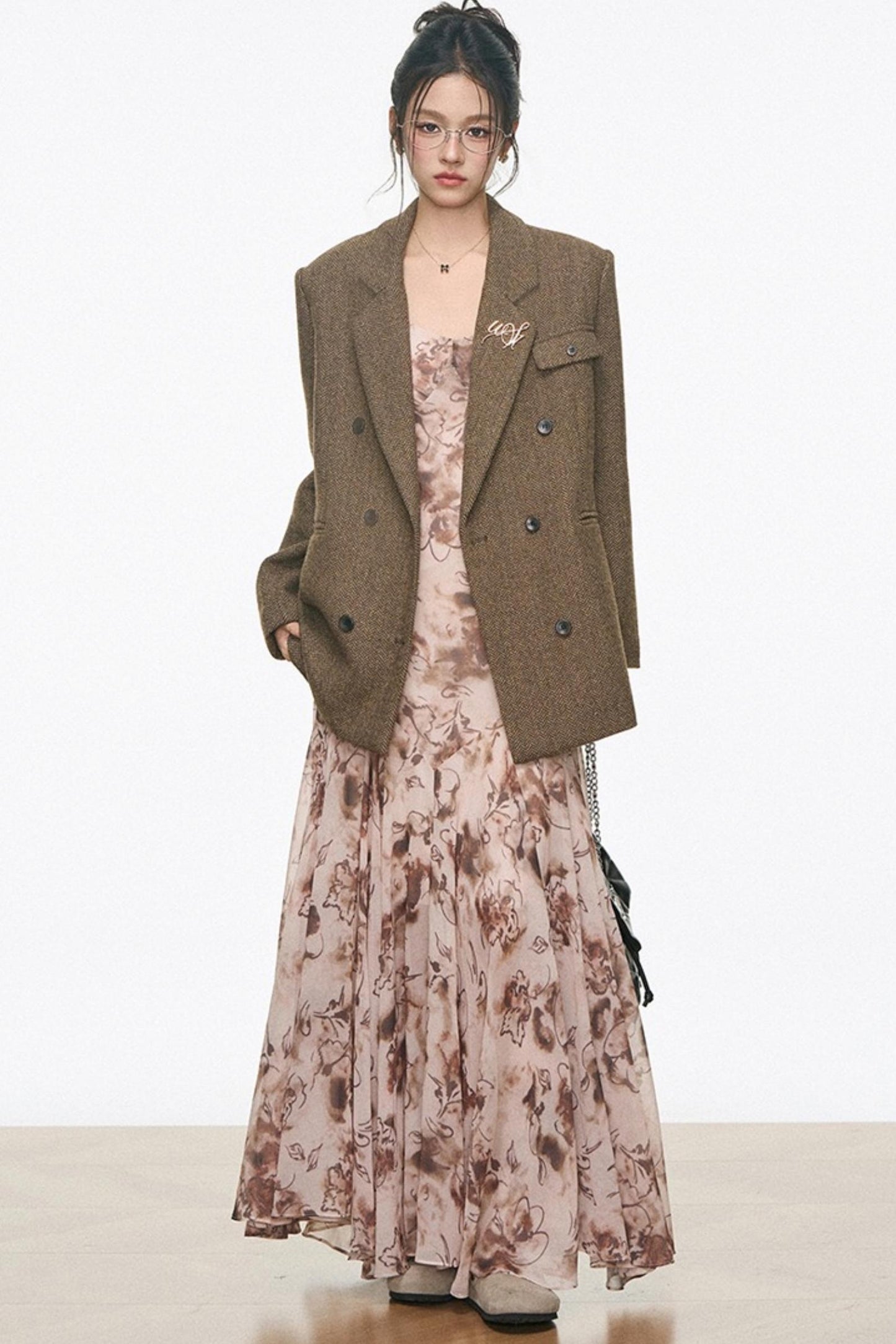 Casual Woolen Blazer Dress Set-Up