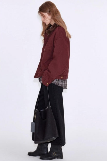 Cherry Vintage Red Cotton Jacket