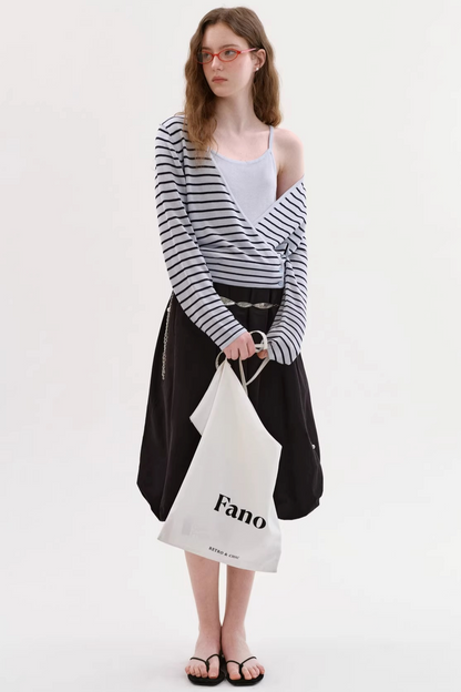 텐셀 스트라이프 가디건 세트