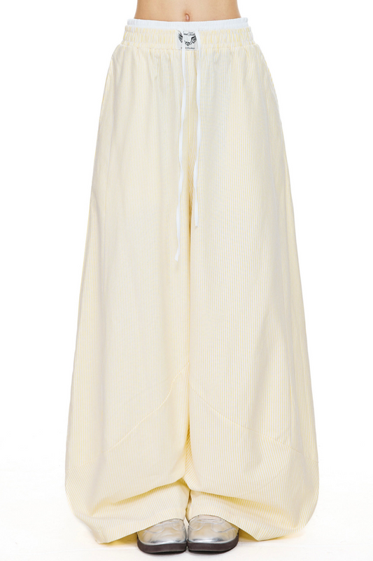 Retro Striped Wide-Leg Pants