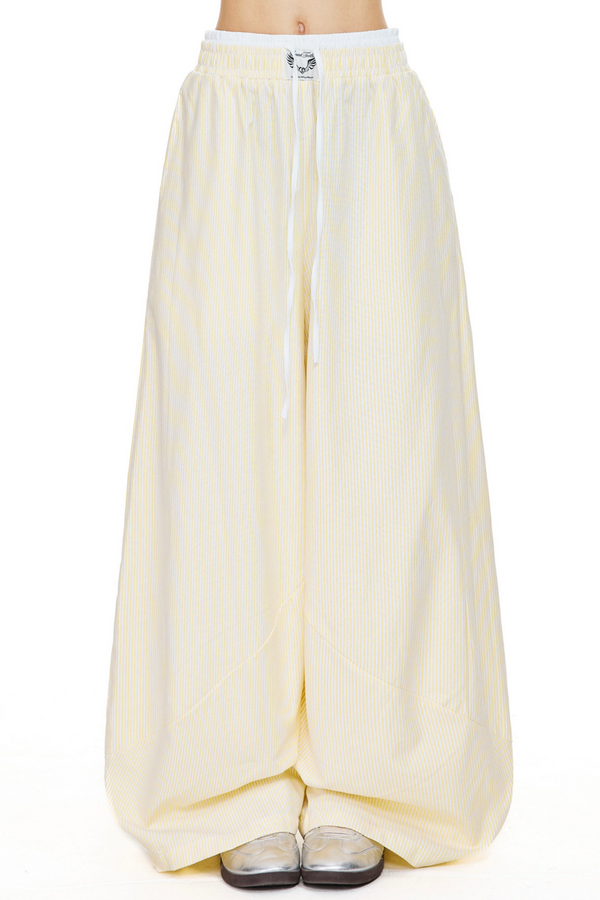 Retro Striped Wide-Leg Pants
