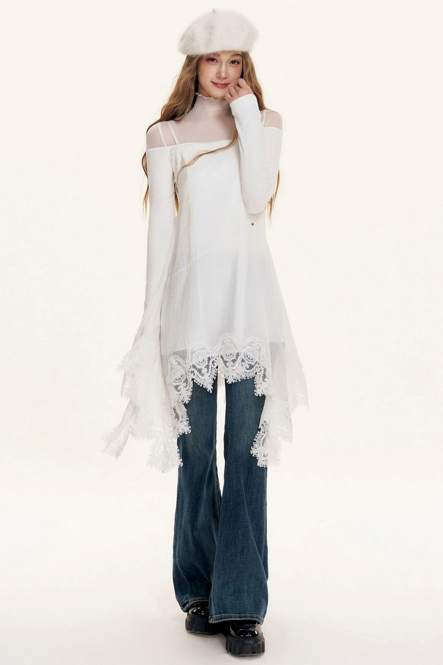 Asymmetrical Flare Jeans