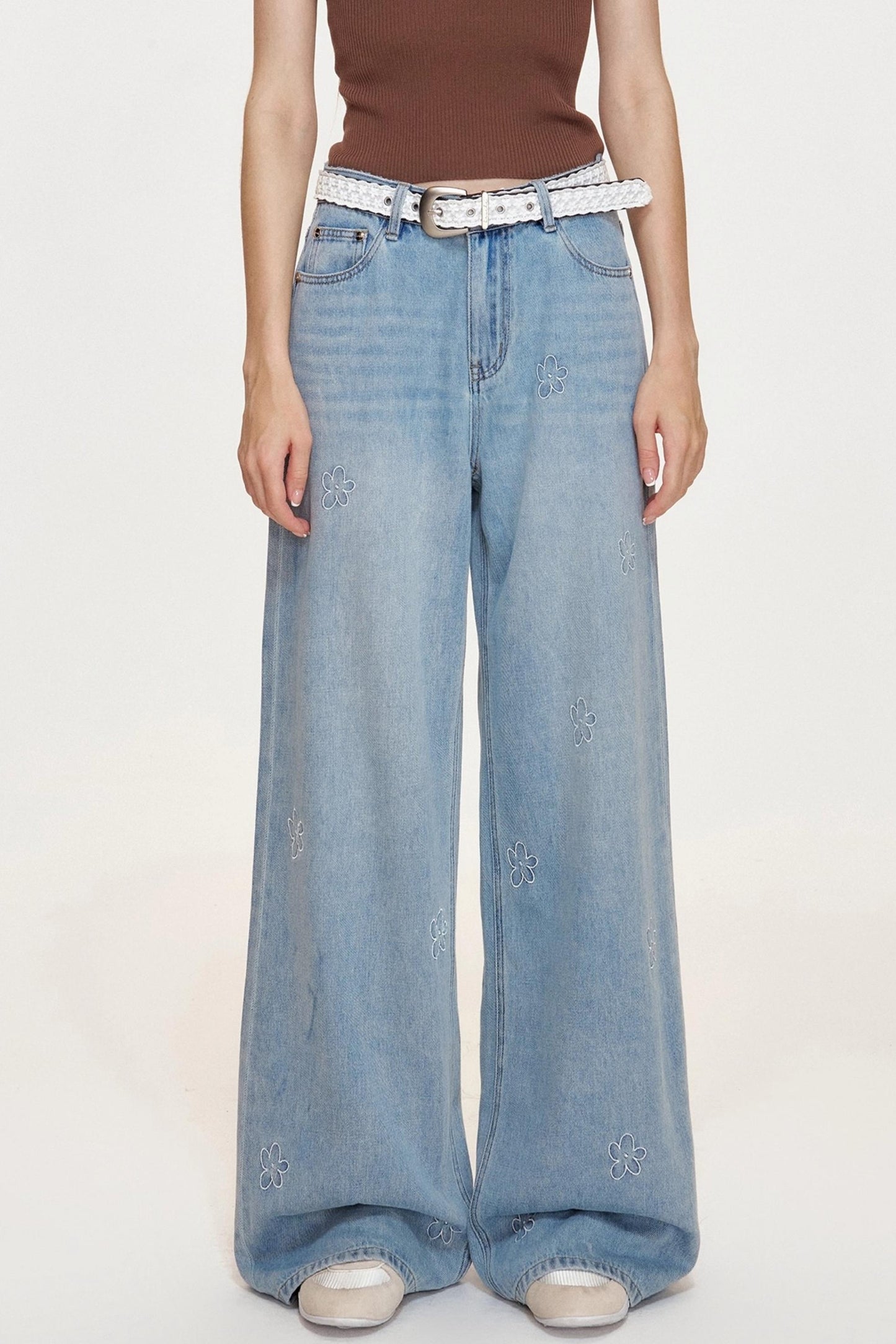 French Petal Cotton Jeans
