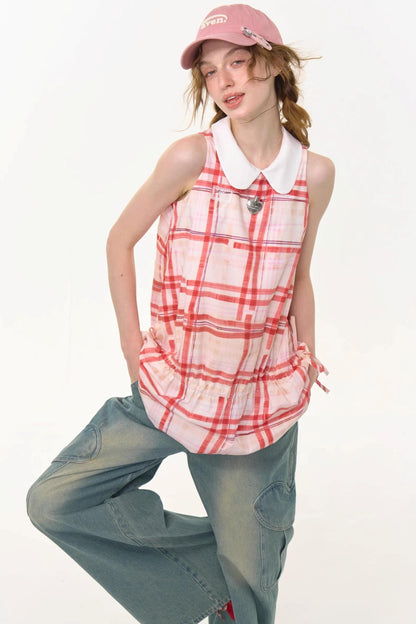 Pink Plaid Doll Dress