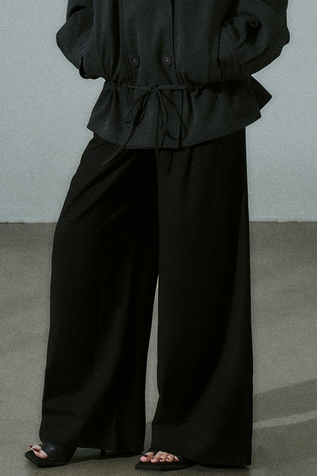 Tencel Wool Wide-Leg Pants