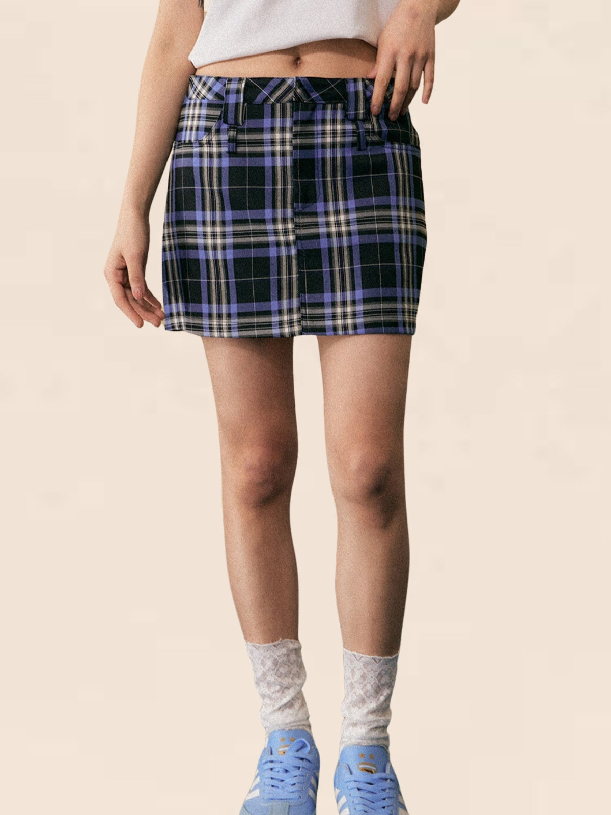 Retro Check A-Line Skirt