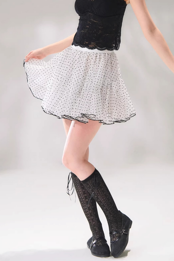 Velvet Polka Dot Skirt Set-Up