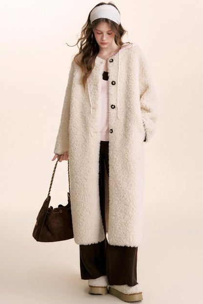 Rose Wool Hooded Knit Set-Up