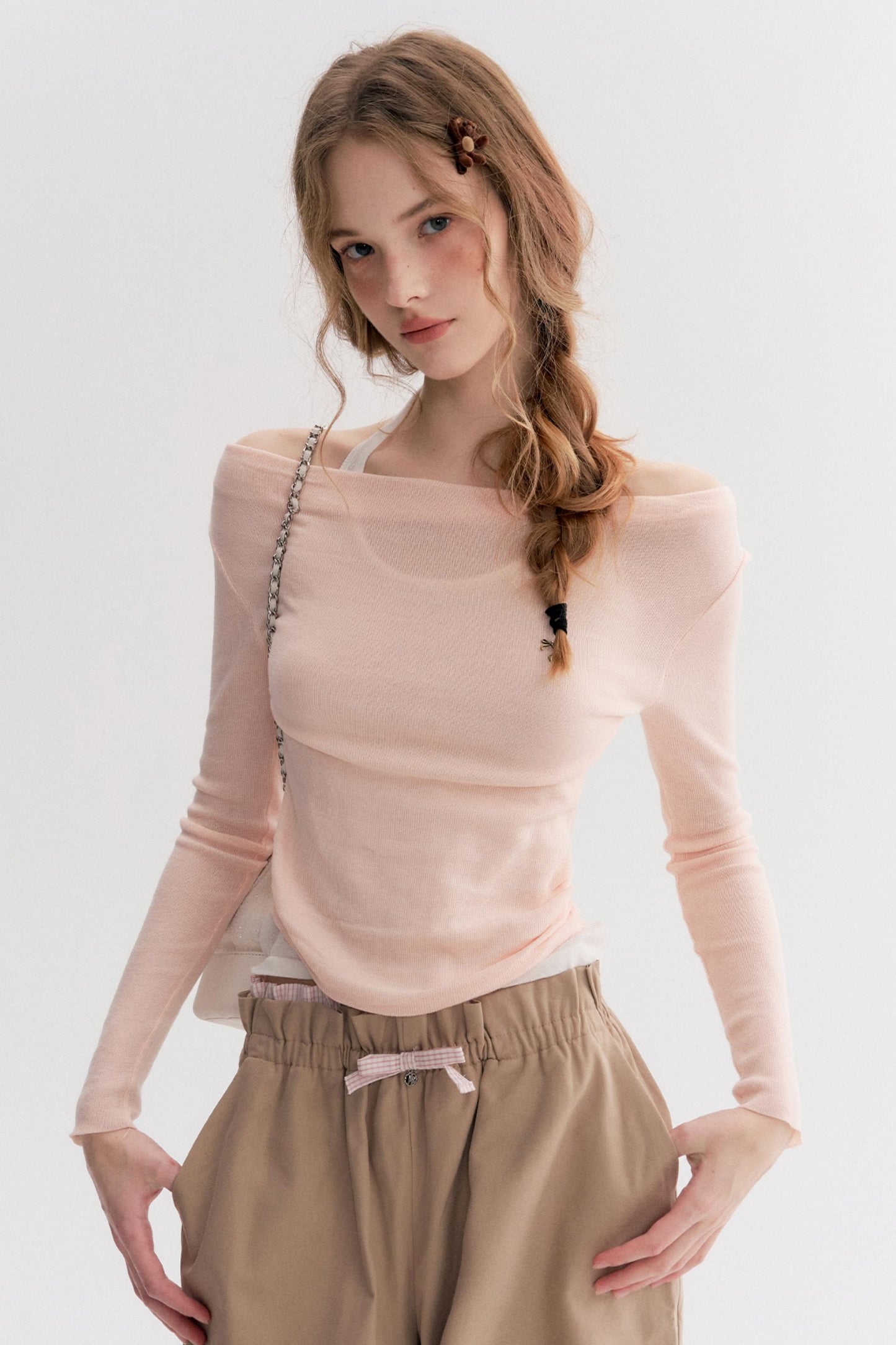 Lazy French Halterneck Knit Top