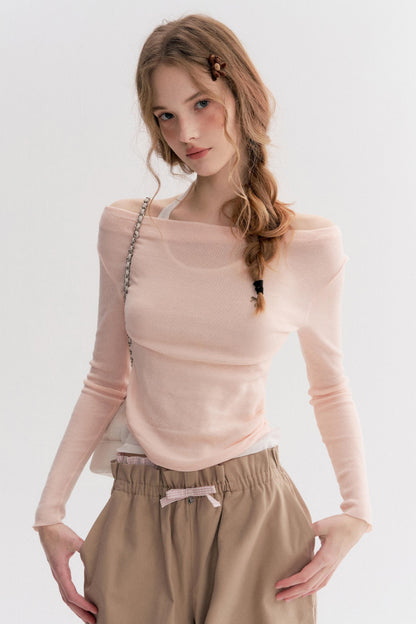 Lazy French Halterneck Knit Top
