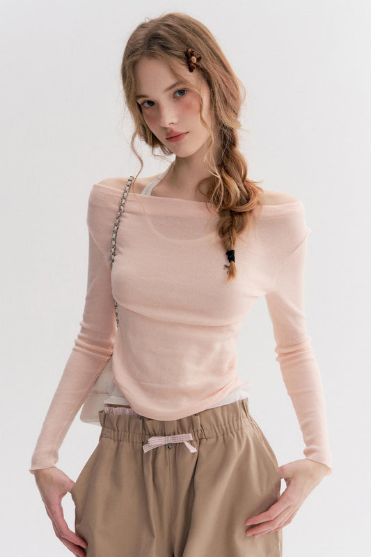 Lazy French Halterneck Knit Top