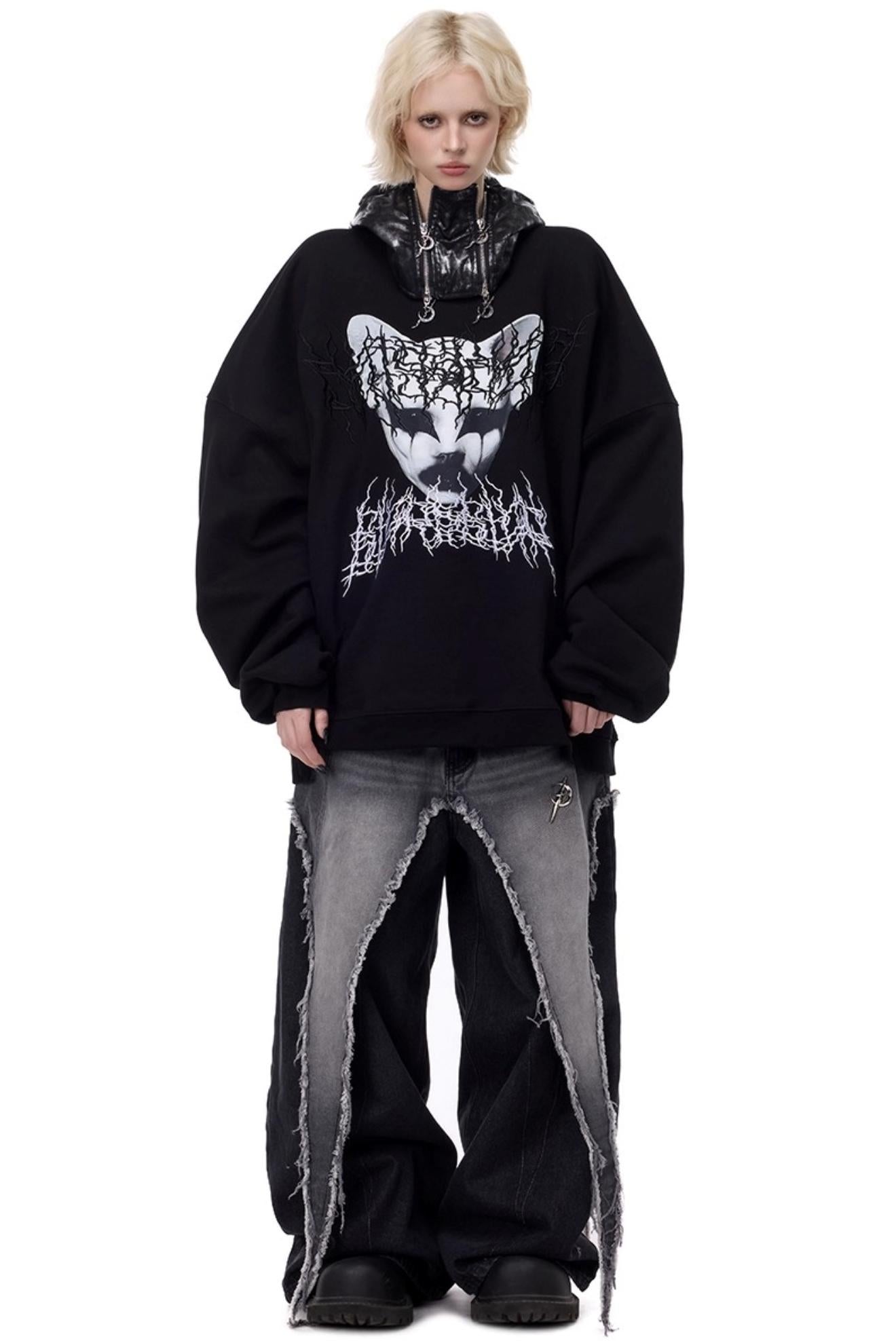 Space Black Electric Moon Hooded Hat