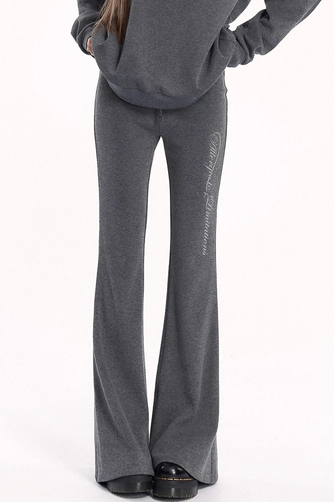 Sporty V-Neck Sweatshirt Set-Up