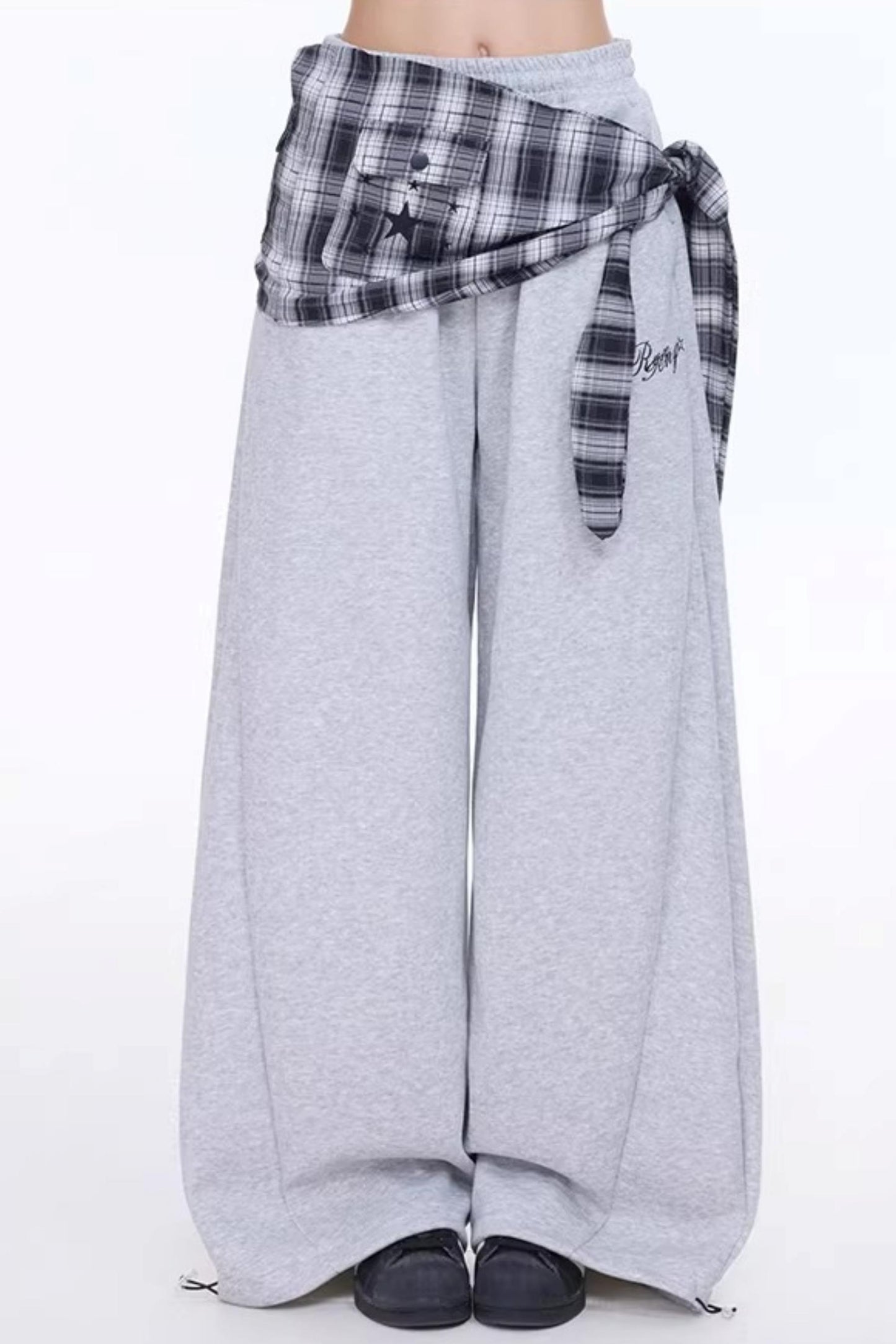 Retro Elastic Wide-Leg Pants