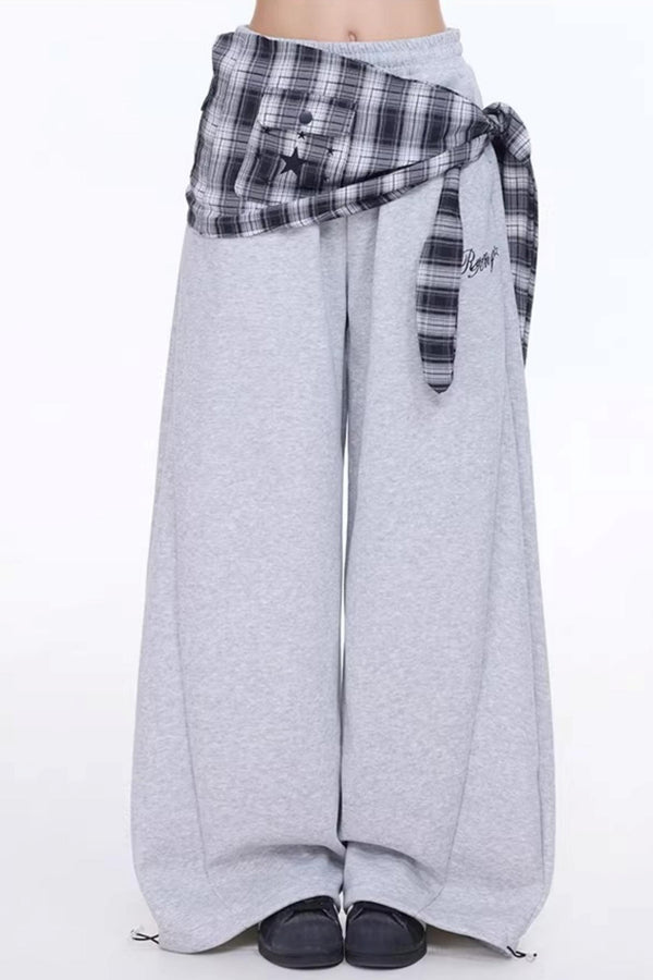 Retro Elastic Wide-Leg Pants